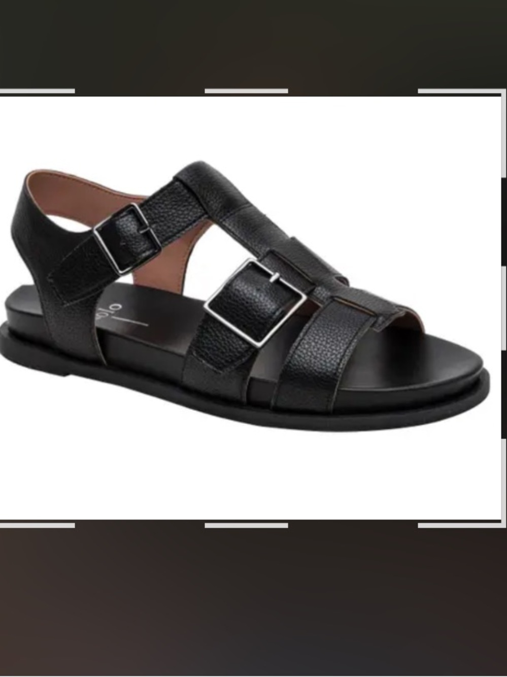 Like new linea Paolo Black Strappy Leather fisherman  Sandals size 6